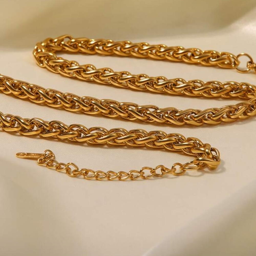 ✨ Uworld 1pc 18k Gold Plated Personality Fashion Stainless Steel Necklace🎁 - Picture 5 of 5